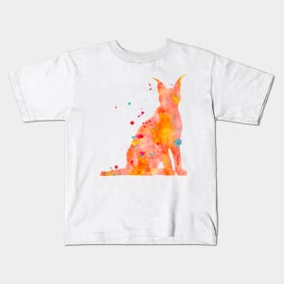 Caracal Watercolor Painting Kids T-Shirt